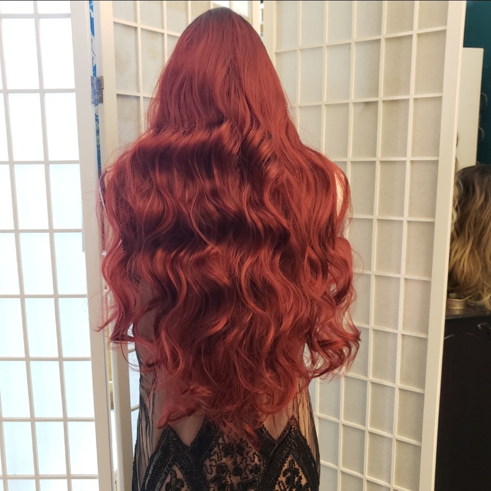 🔥long loose curl Red Wig 🔥22"